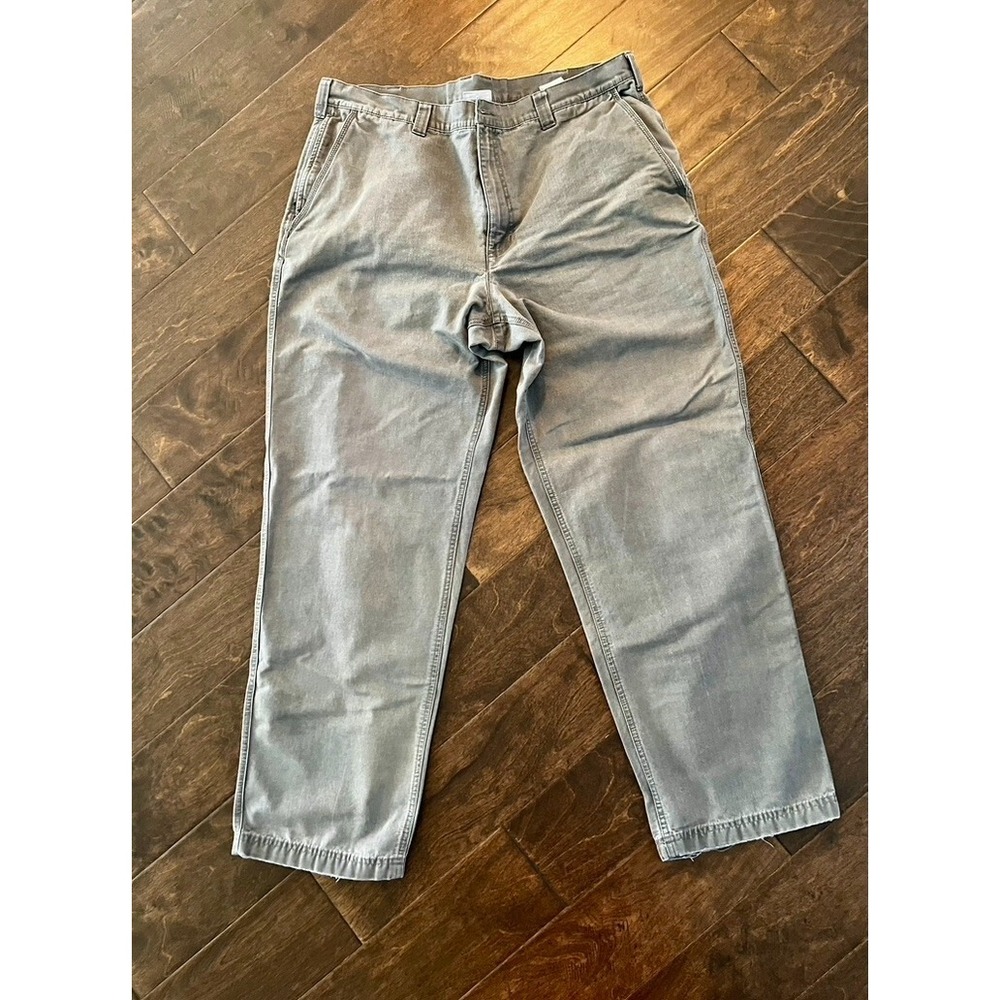 Columbia Chino Pants Men's Gray Flat Front Casual DadCore -38x32